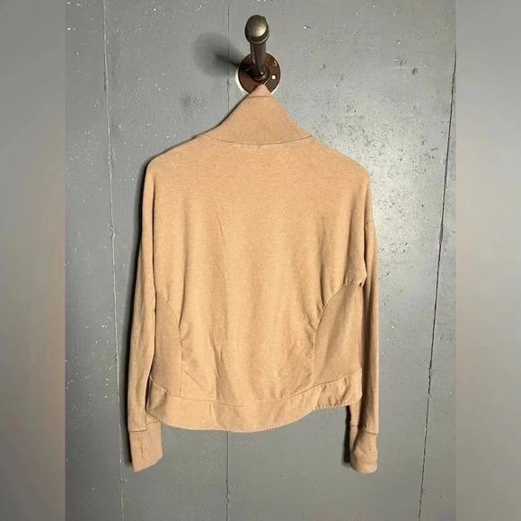 Sweaty Betty Harmonise Luxe Fleece Camel Sweatshirt Funnel Neck Sz XS - Picture 2 of 9